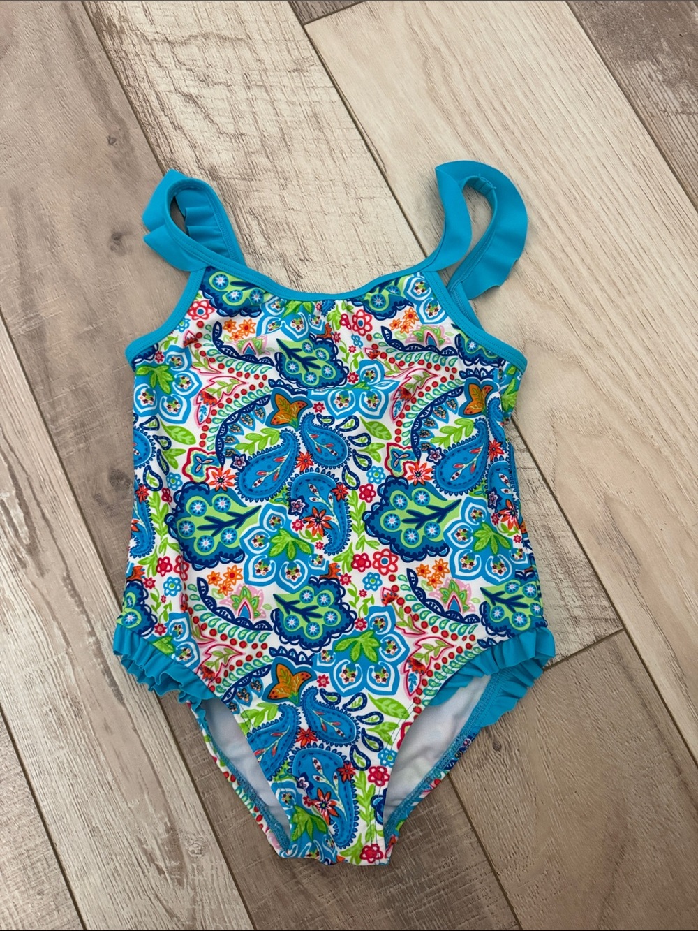 Tommy Bahama Multi-Color Paisley One-Piece Swimsuit with Teal Trim